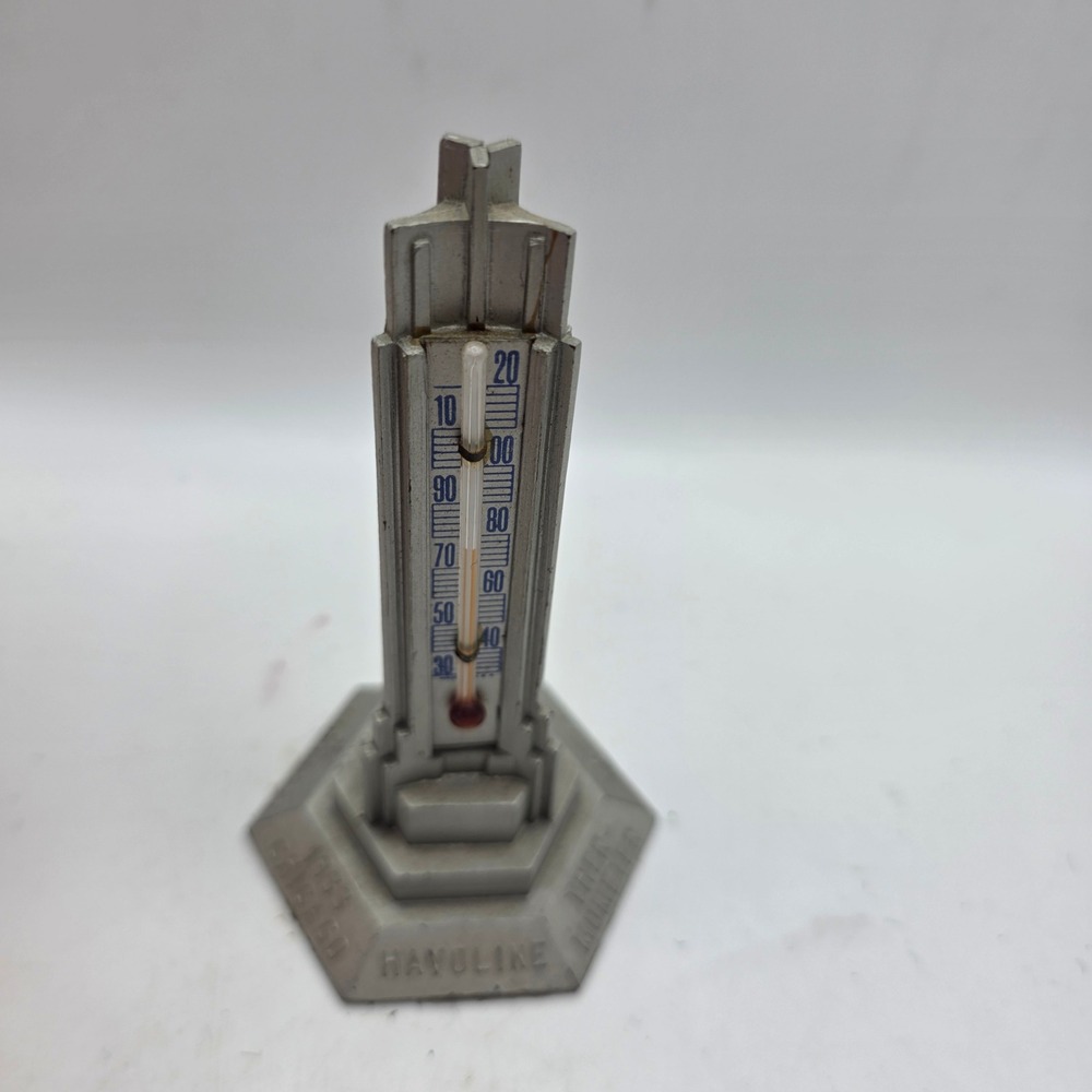 1933 Chicago World's Fair Havoline Tower Thermometer Plastic Century of Progress